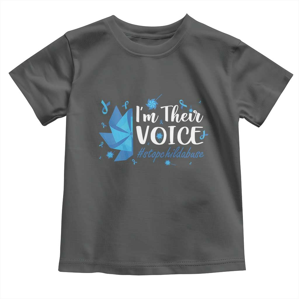 Child Abuse Prevention Awareness I'm Their Voice Toddler T Shirt Blue Pinwheels