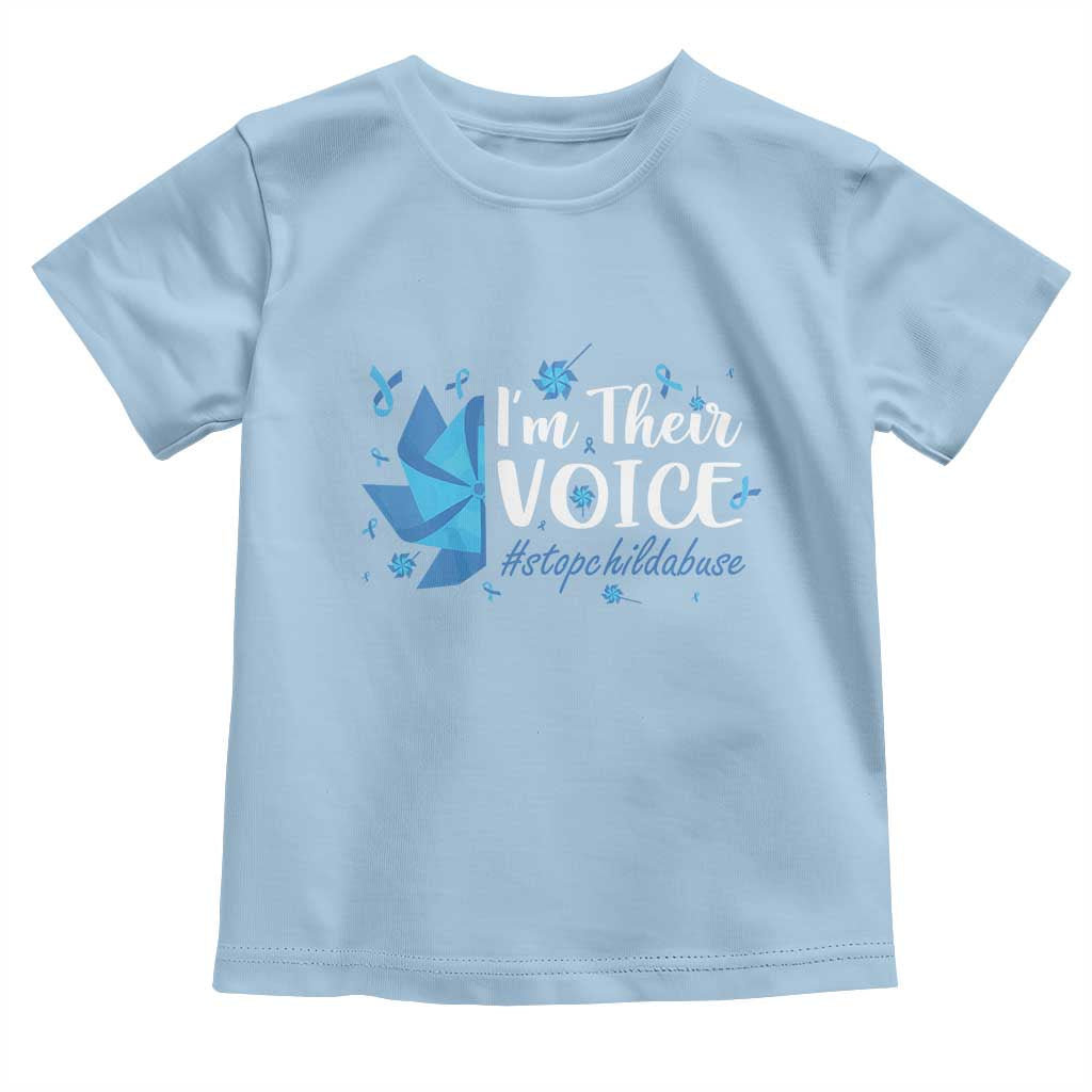Child Abuse Prevention Awareness I'm Their Voice Toddler T Shirt Blue Pinwheels