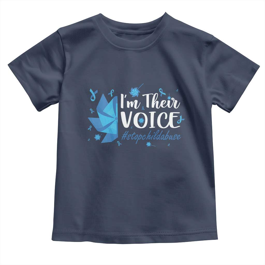 Child Abuse Prevention Awareness I'm Their Voice Toddler T Shirt Blue Pinwheels