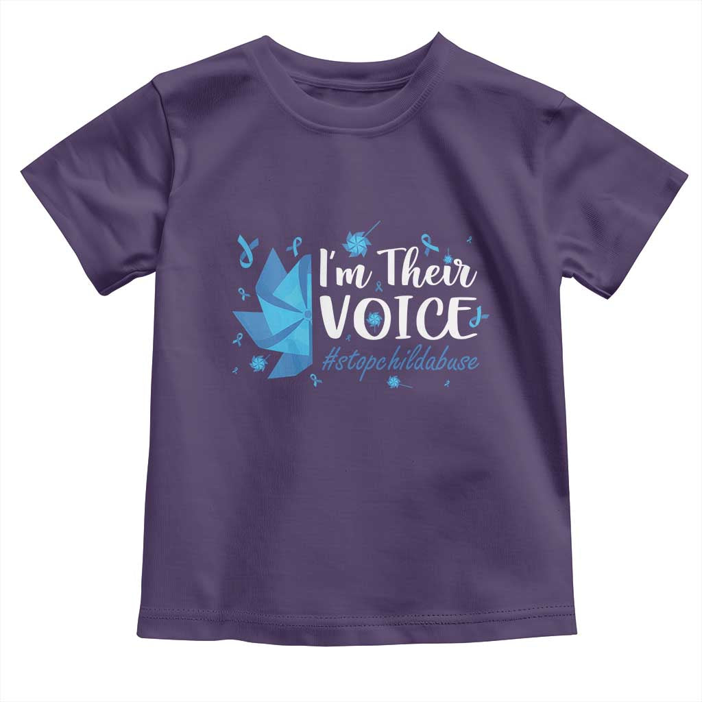 Child Abuse Prevention Awareness I'm Their Voice Toddler T Shirt Blue Pinwheels