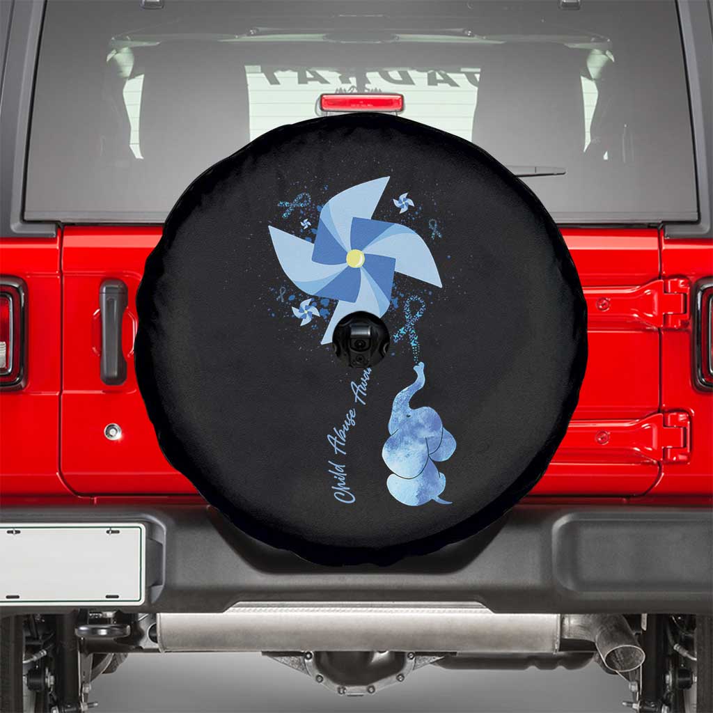 Child Abuse Prevention Awareness Spare Tire Cover Pinwheel Elephant