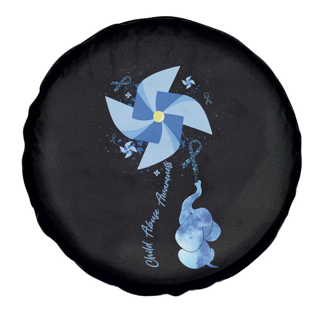 Child Abuse Prevention Awareness Spare Tire Cover Pinwheel Elephant