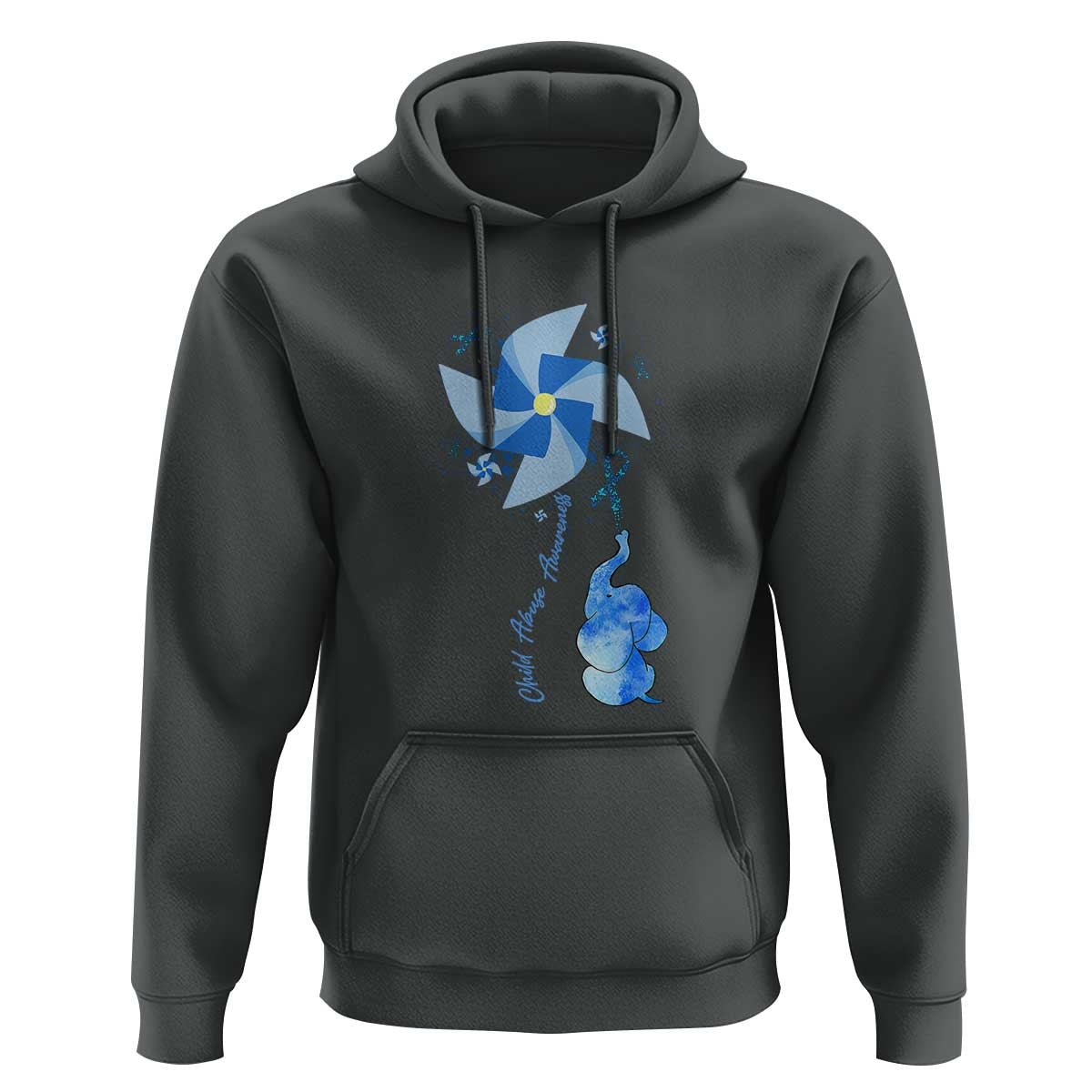 Child Abuse Prevention Awareness Hoodie Pinwheel Elephant