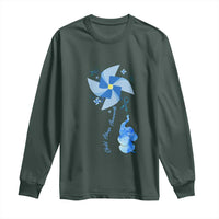 Child Abuse Prevention Awareness Long Sleeve Shirt Pinwheel Elephant