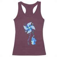 Child Abuse Prevention Awareness Racerback Tank Top Pinwheel Elephant