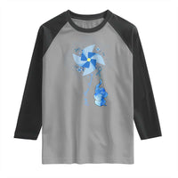 Child Abuse Prevention Awareness Raglan Shirt Pinwheel Elephant