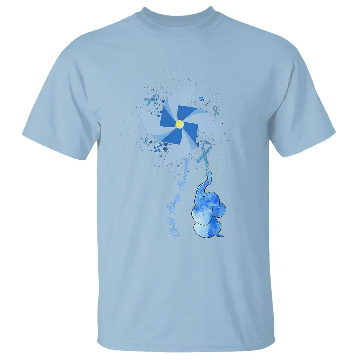 Child Abuse Prevention Awareness T Shirt Pinwheel Elephant