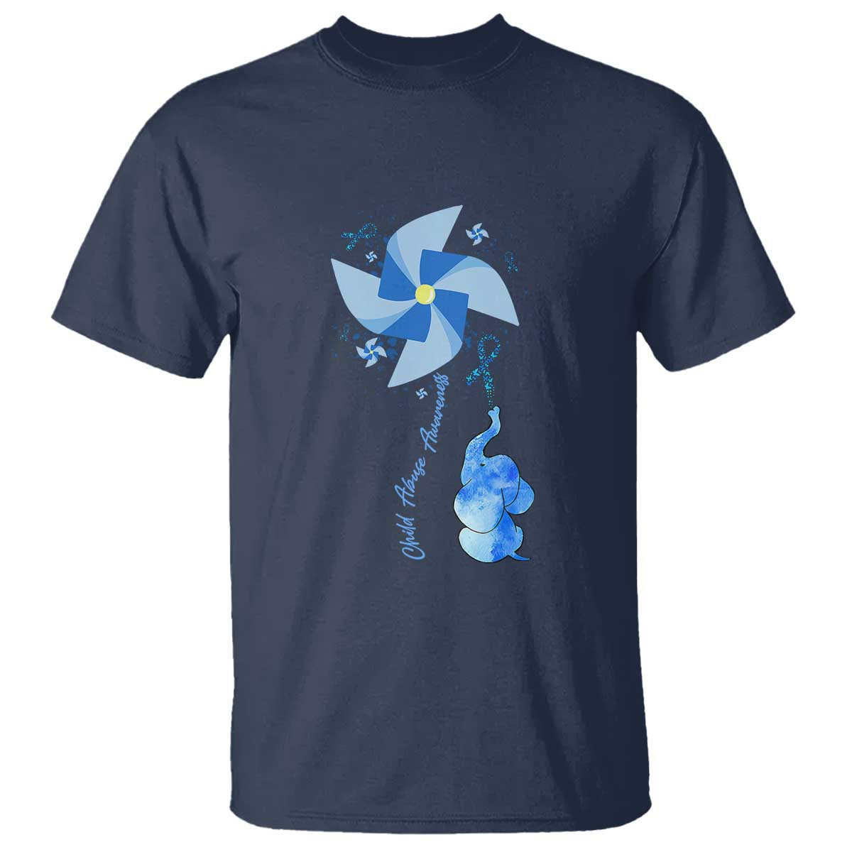 Child Abuse Prevention Awareness T Shirt Pinwheel Elephant
