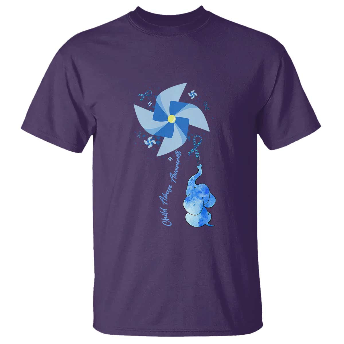 Child Abuse Prevention Awareness T Shirt Pinwheel Elephant