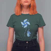 Child Abuse Prevention Awareness T Shirt For Women Pinwheel Elephant