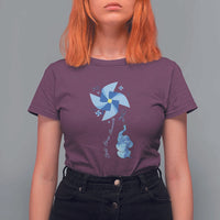 Child Abuse Prevention Awareness T Shirt For Women Pinwheel Elephant