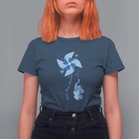 Child Abuse Prevention Awareness T Shirt For Women Pinwheel Elephant
