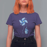 Child Abuse Prevention Awareness T Shirt For Women Pinwheel Elephant