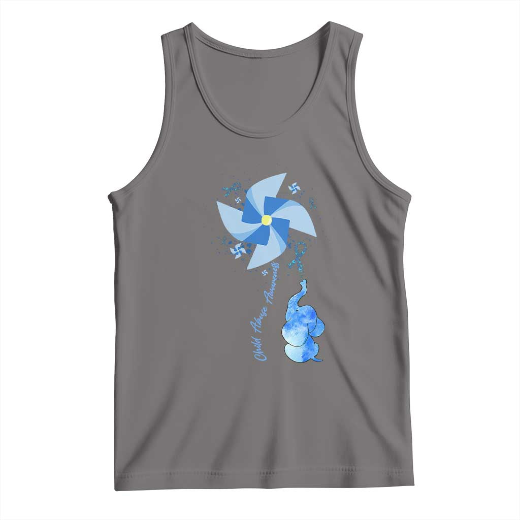 Child Abuse Prevention Awareness Tank Top Pinwheel Elephant