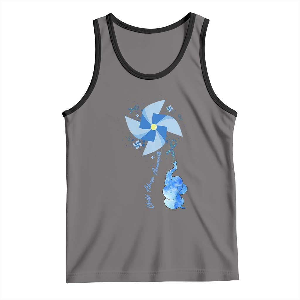 Child Abuse Prevention Awareness Tank Top Pinwheel Elephant