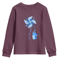 Child Abuse Prevention Awareness Youth Sweatshirt Pinwheel Elephant