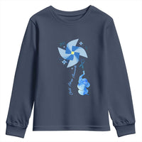 Child Abuse Prevention Awareness Youth Sweatshirt Pinwheel Elephant