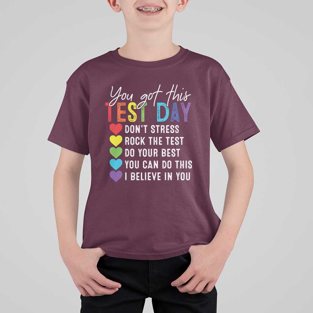 Funny Test Day T Shirt For Kid You Got This Don't Stress Rock The Test