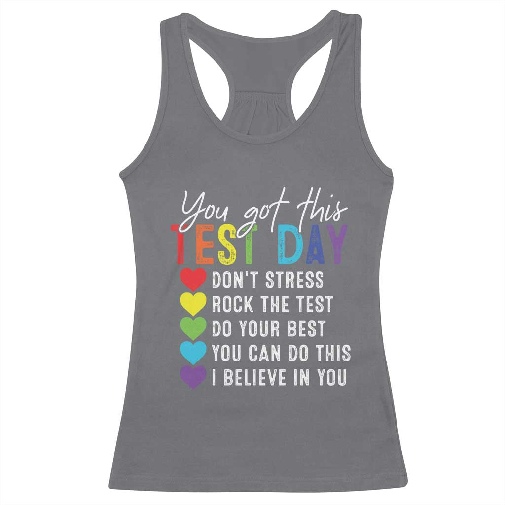 Funny Test Day Racerback Tank Top You Got This Don't Stress Rock The Test