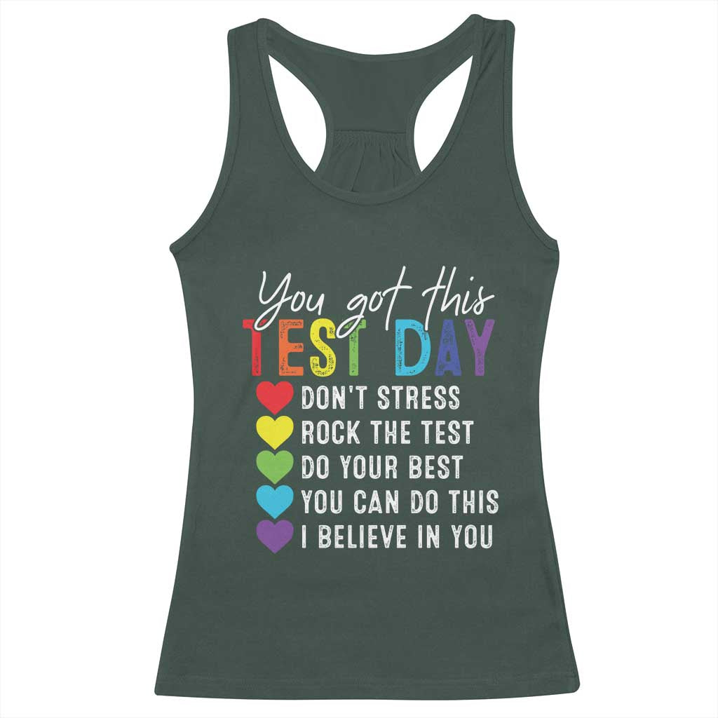 Funny Test Day Racerback Tank Top You Got This Don't Stress Rock The Test