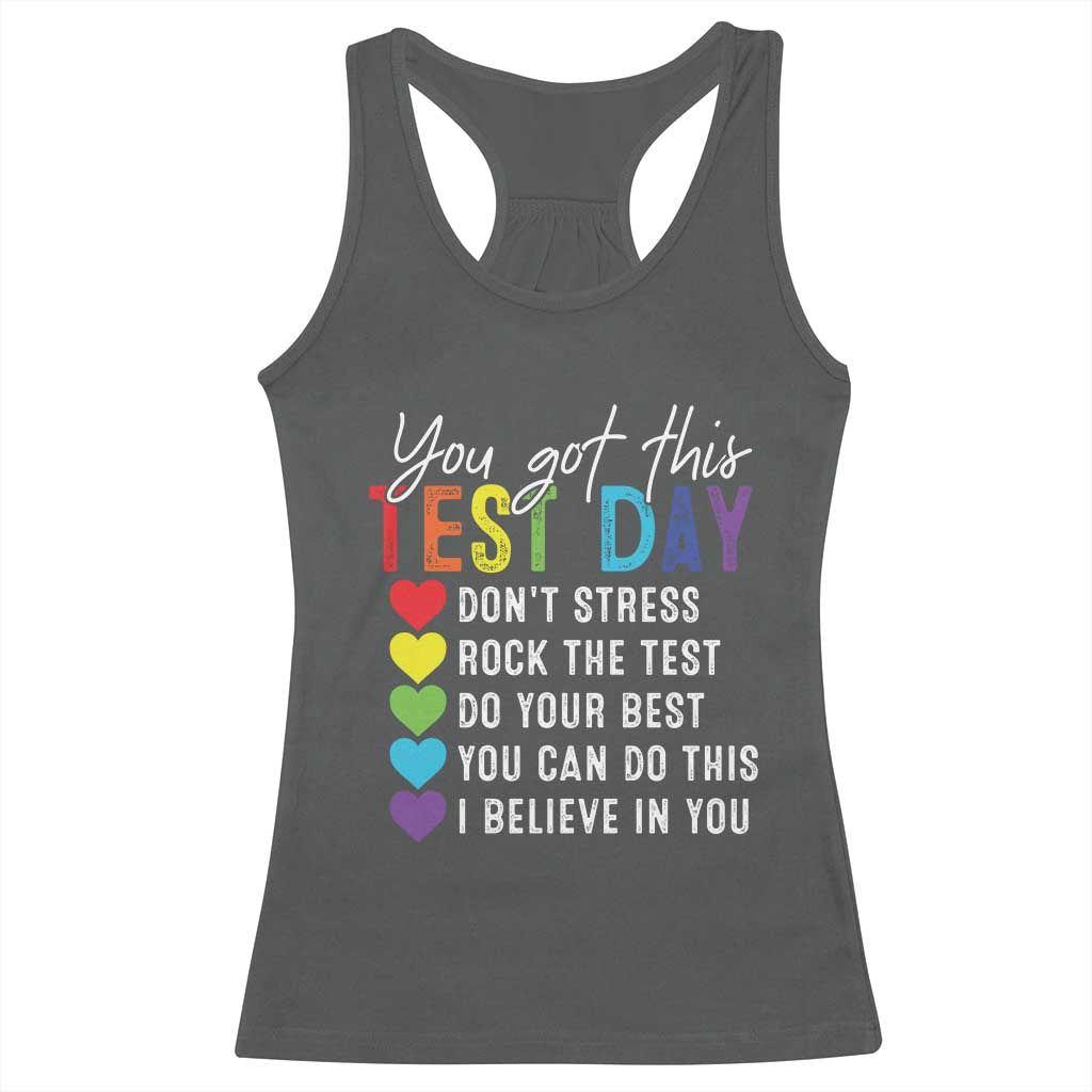 Funny Test Day Racerback Tank Top You Got This Don't Stress Rock The Test