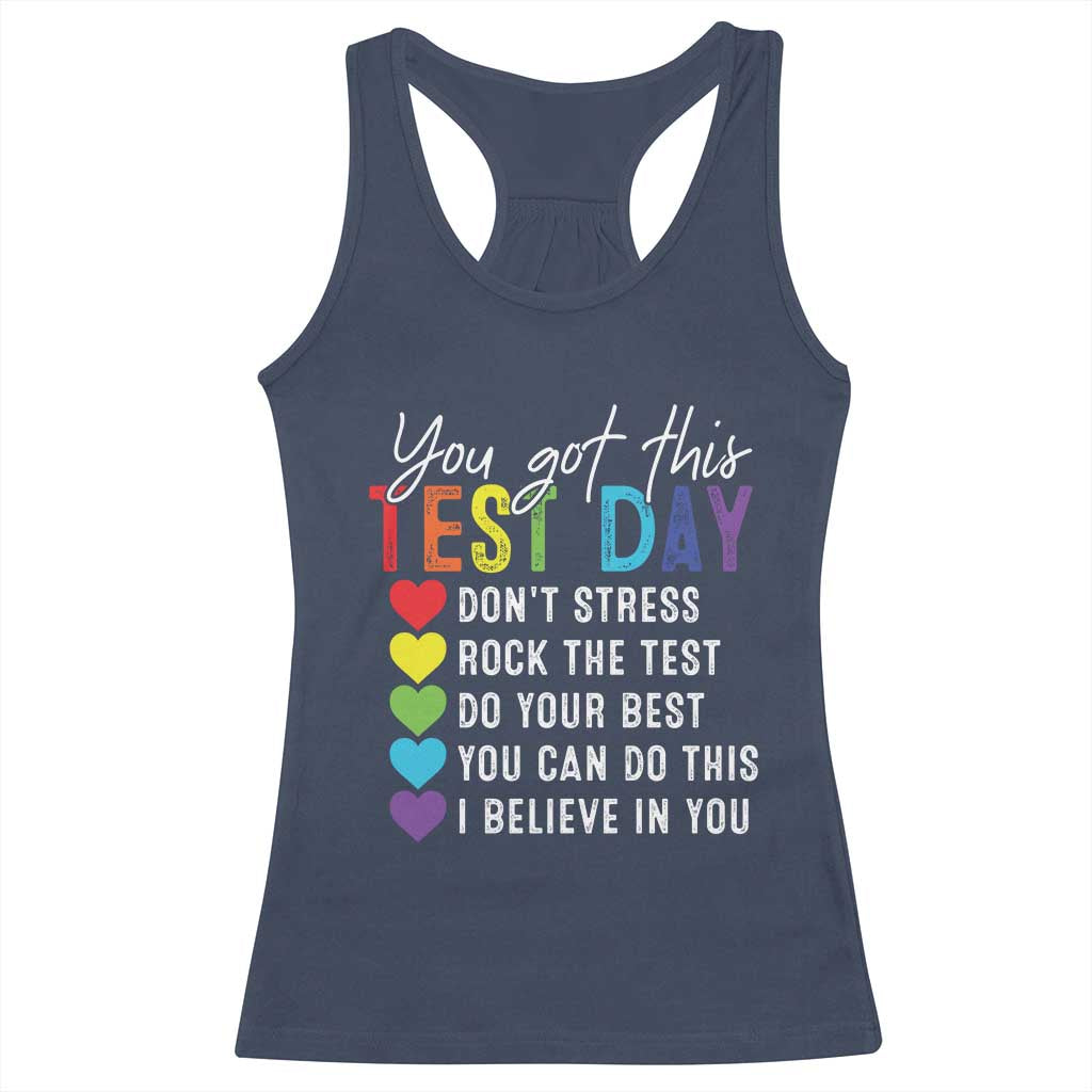 Funny Test Day Racerback Tank Top You Got This Don't Stress Rock The Test