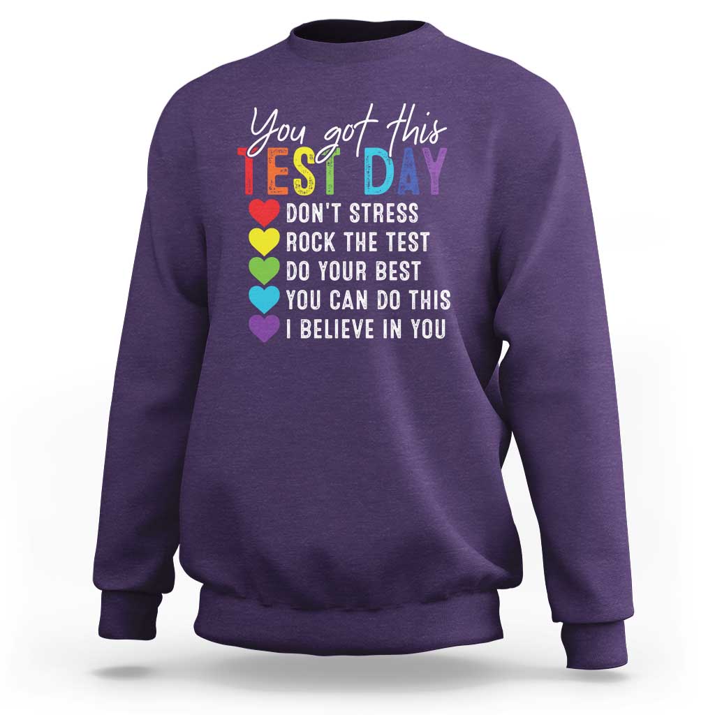 Funny Test Day Sweatshirt You Got This Don't Stress Rock The Test