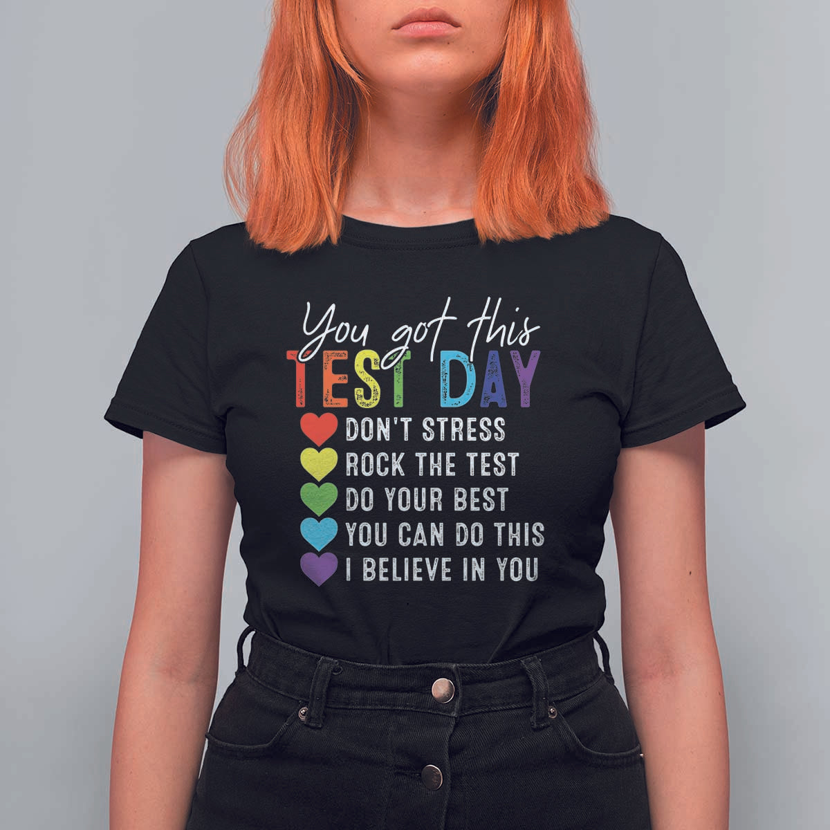 Funny Test Day T Shirt For Women You Got This Don't Stress Rock The Test