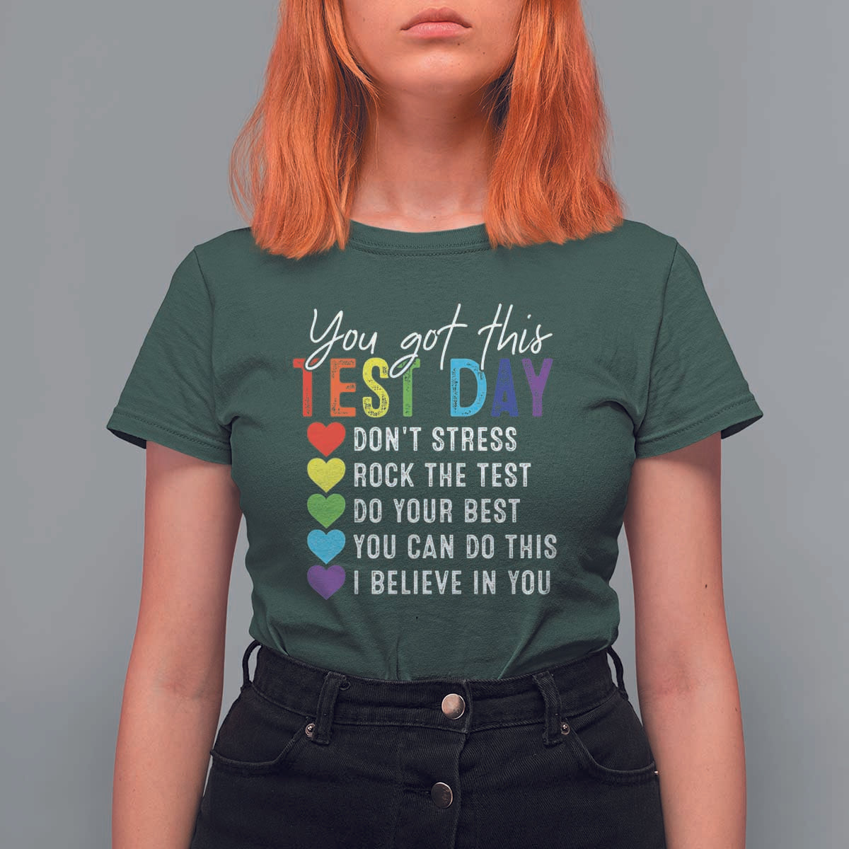 Funny Test Day T Shirt For Women You Got This Don't Stress Rock The Test