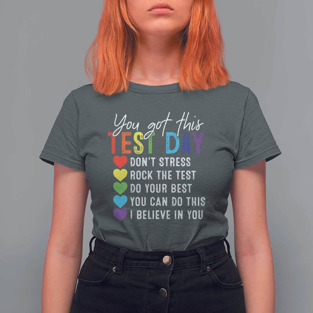 Funny Test Day T Shirt For Women You Got This Don't Stress Rock The Test