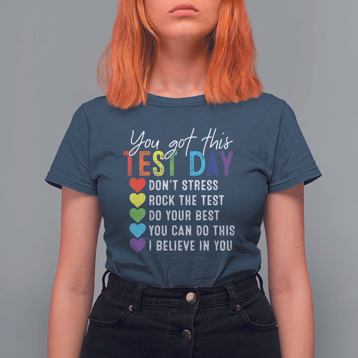 Funny Test Day T Shirt For Women You Got This Don't Stress Rock The Test