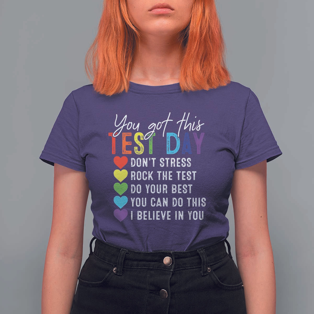 Funny Test Day T Shirt For Women You Got This Don't Stress Rock The Test