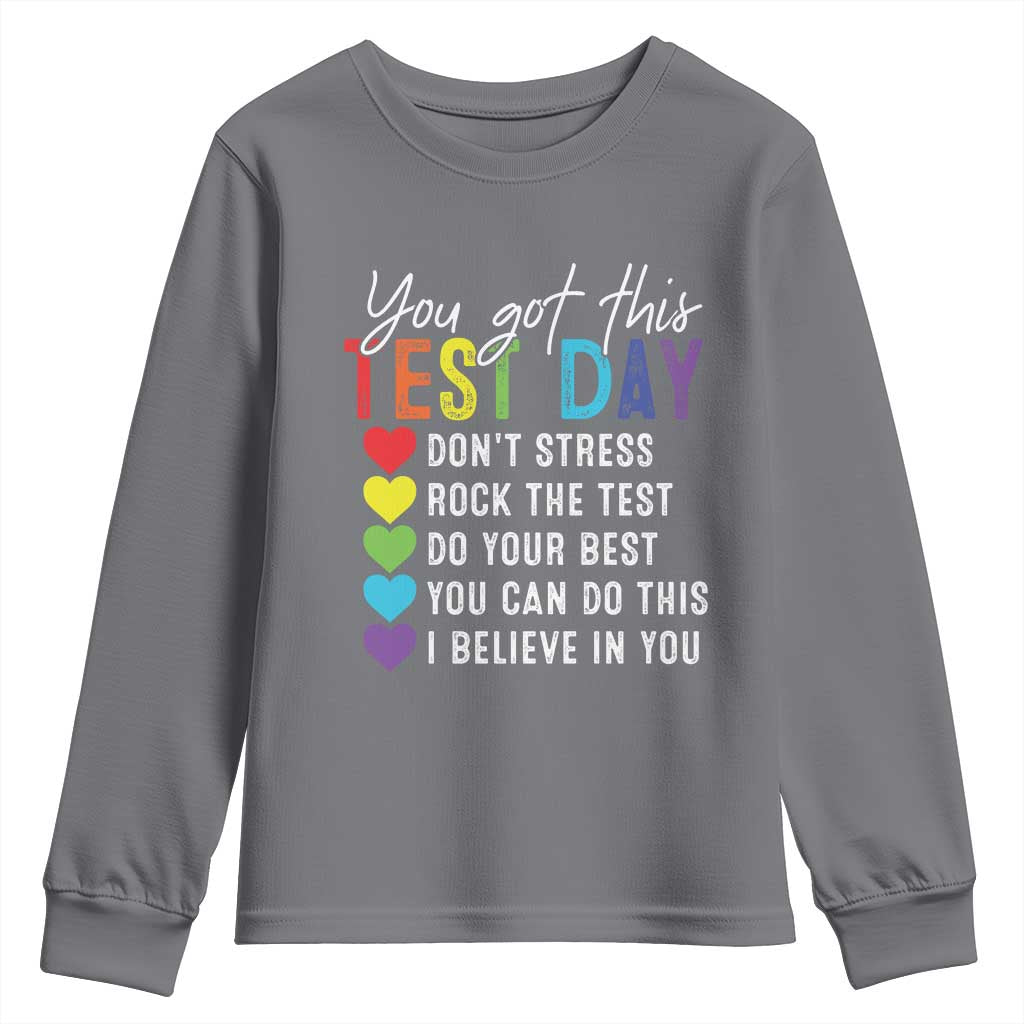Funny Test Day Youth Sweatshirt You Got This Don't Stress Rock The Test