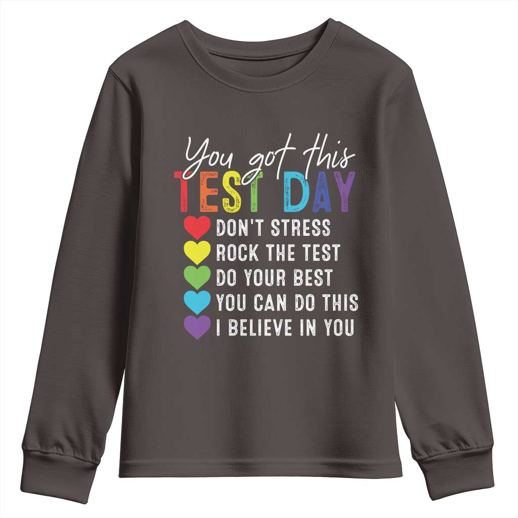 Funny Test Day Youth Sweatshirt You Got This Don't Stress Rock The Test