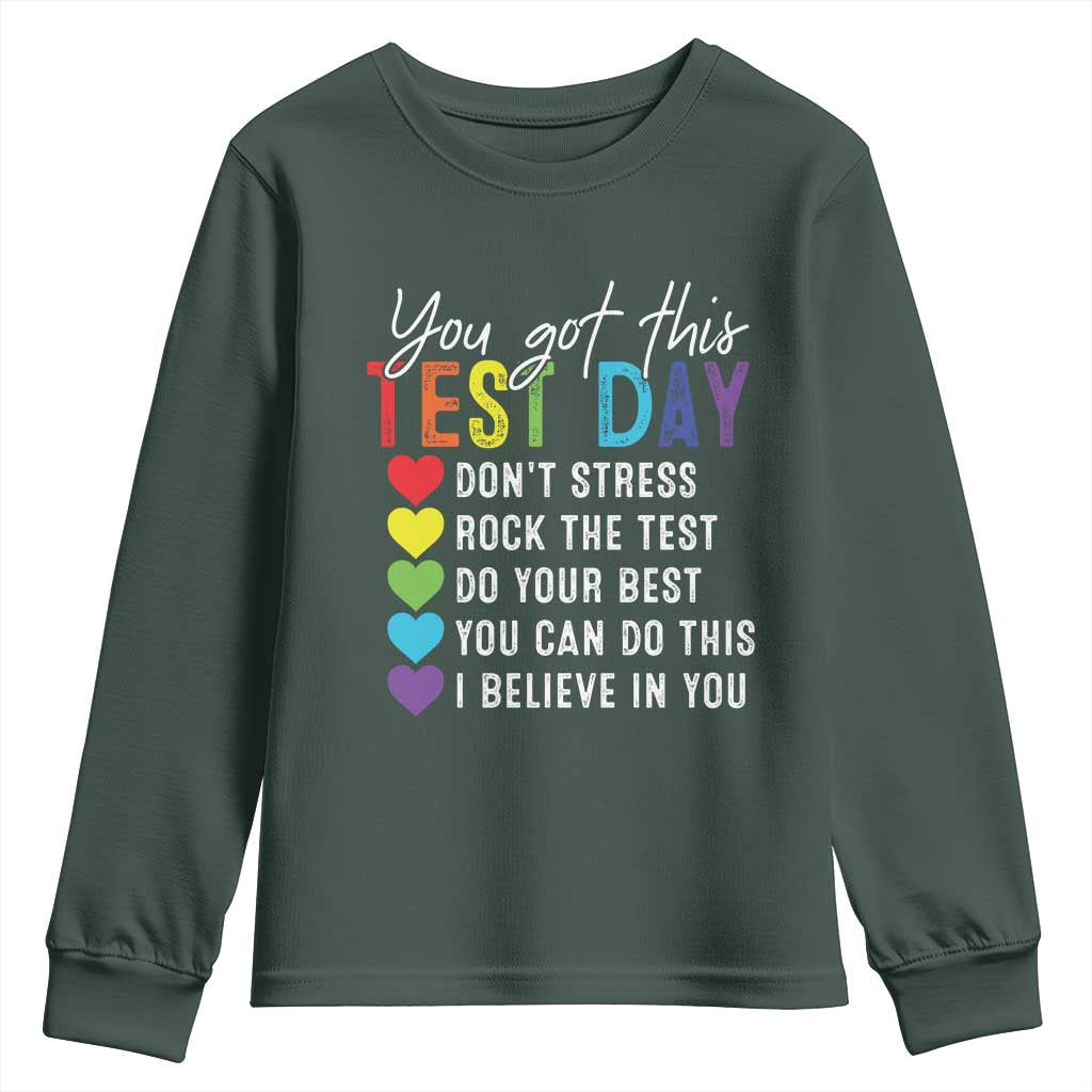 Funny Test Day Youth Sweatshirt You Got This Don't Stress Rock The Test