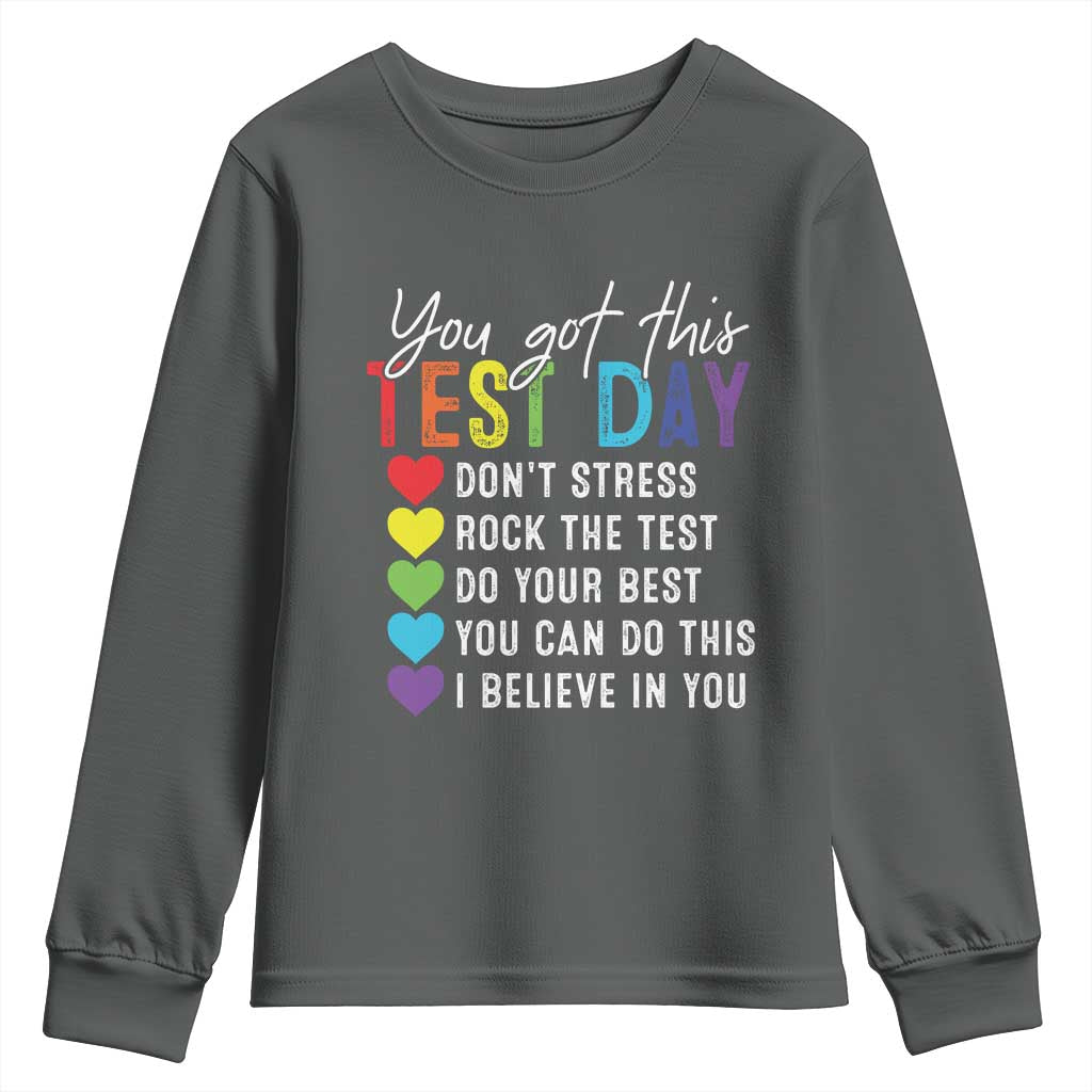 Funny Test Day Youth Sweatshirt You Got This Don't Stress Rock The Test