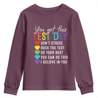Funny Test Day Youth Sweatshirt You Got This Don't Stress Rock The Test
