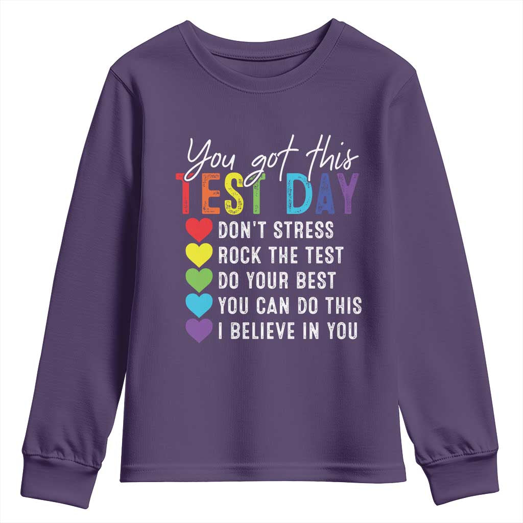 Funny Test Day Youth Sweatshirt You Got This Don't Stress Rock The Test