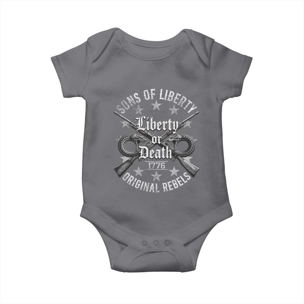 Sons Of Liberty 1776 Original Rebels Liberty Or Death Baby Onesie Patriotic US History - Wonder Print Shop