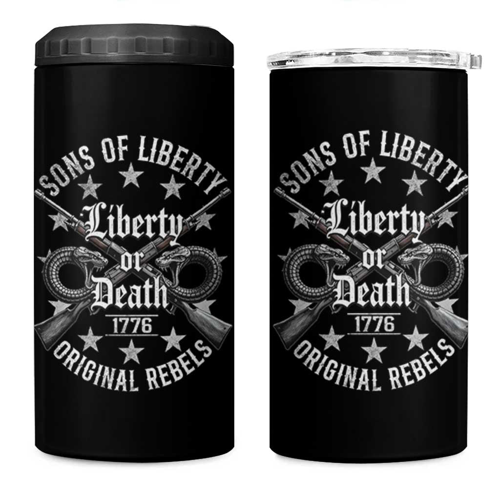 Sons Of Liberty 1776 Original Rebels Liberty Or Death 4 in 1 Can Cooler Tumbler Patriotic US History - Wonder Print Shop