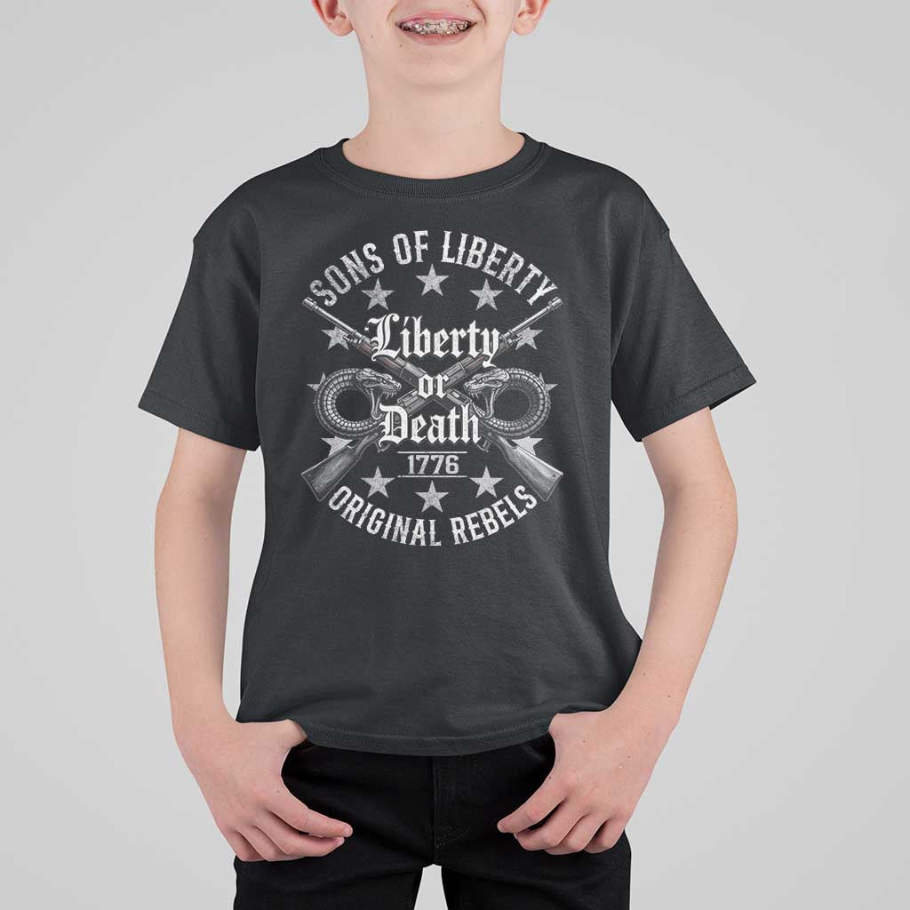 Sons Of Liberty 1776 Original Rebels Liberty Or Death T Shirt For Kid Patriotic US History - Wonder Print Shop