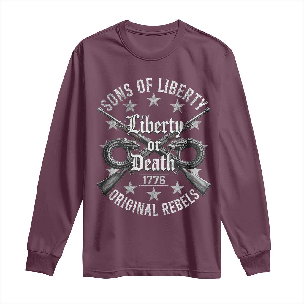 Sons Of Liberty 1776 Original Rebels Liberty Or Death Long Sleeve Shirt Patriotic US History - Wonder Print Shop