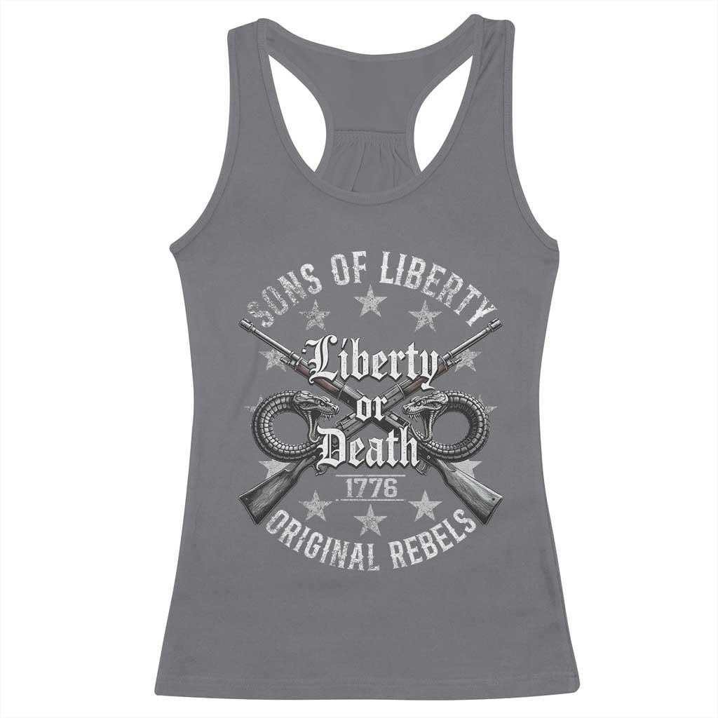 Sons Of Liberty 1776 Original Rebels Liberty Or Death Racerback Tank Top Patriotic US History - Wonder Print Shop