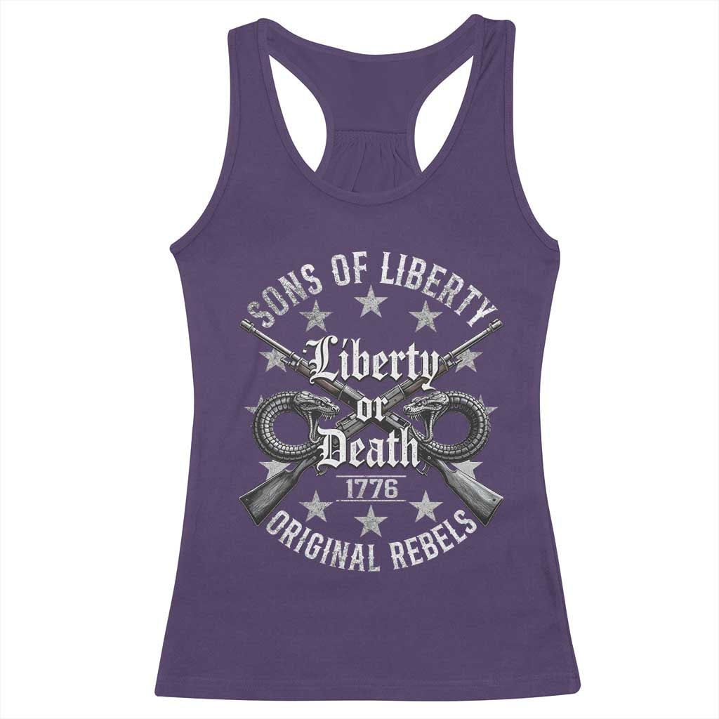 Sons Of Liberty 1776 Original Rebels Liberty Or Death Racerback Tank Top Patriotic US History - Wonder Print Shop