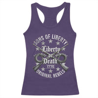 Sons Of Liberty 1776 Original Rebels Liberty Or Death Racerback Tank Top Patriotic US History - Wonder Print Shop