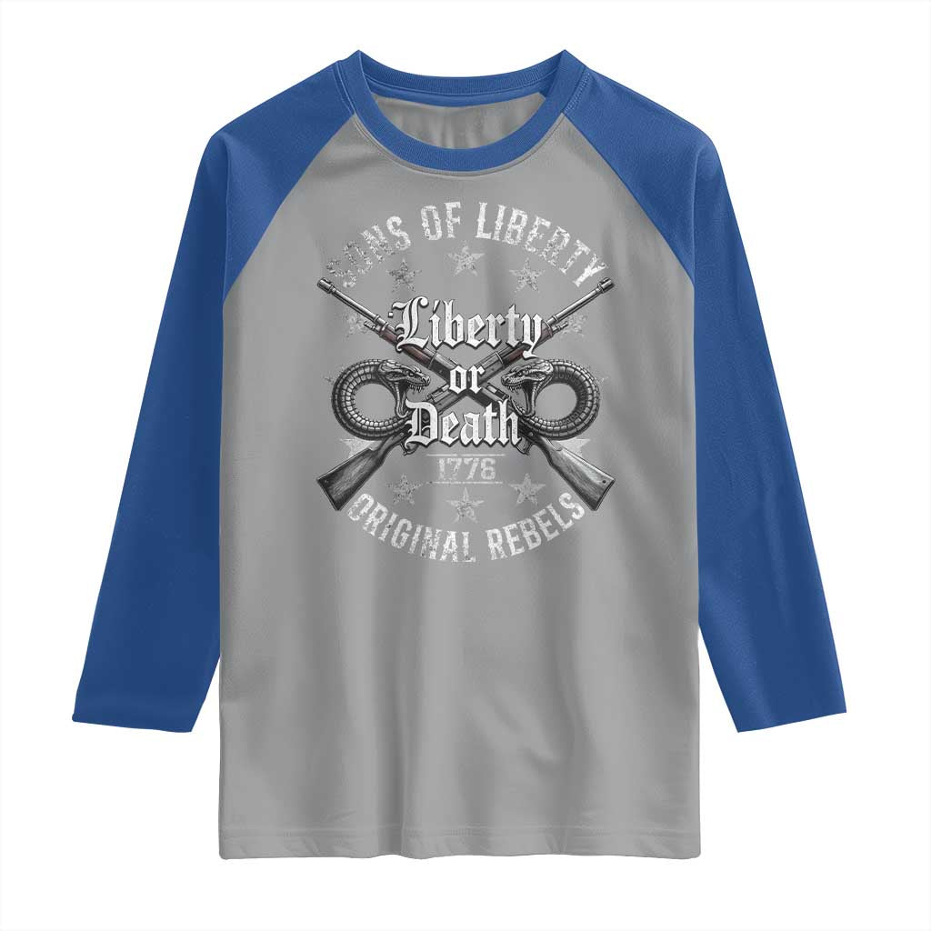 Sons Of Liberty 1776 Original Rebels Liberty Or Death Raglan Shirt Patriotic US History - Wonder Print Shop