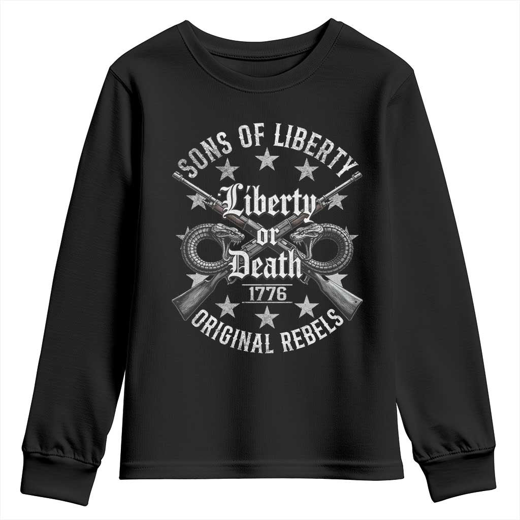 Sons Of Liberty 1776 Original Rebels Liberty Or Death Youth Sweatshirt Patriotic US History - Wonder Print Shop