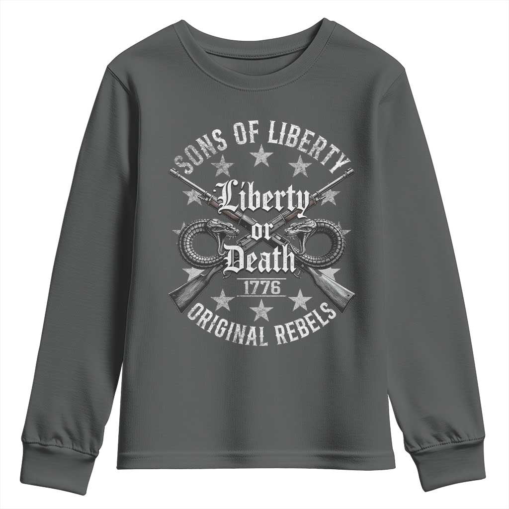 Sons Of Liberty 1776 Original Rebels Liberty Or Death Youth Sweatshirt Patriotic US History - Wonder Print Shop