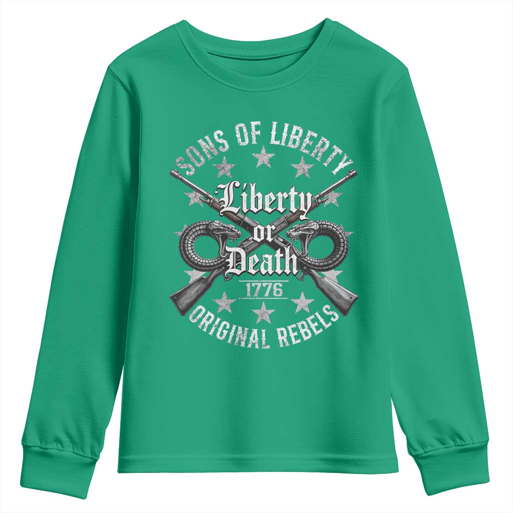 Sons Of Liberty 1776 Original Rebels Liberty Or Death Youth Sweatshirt Patriotic US History - Wonder Print Shop