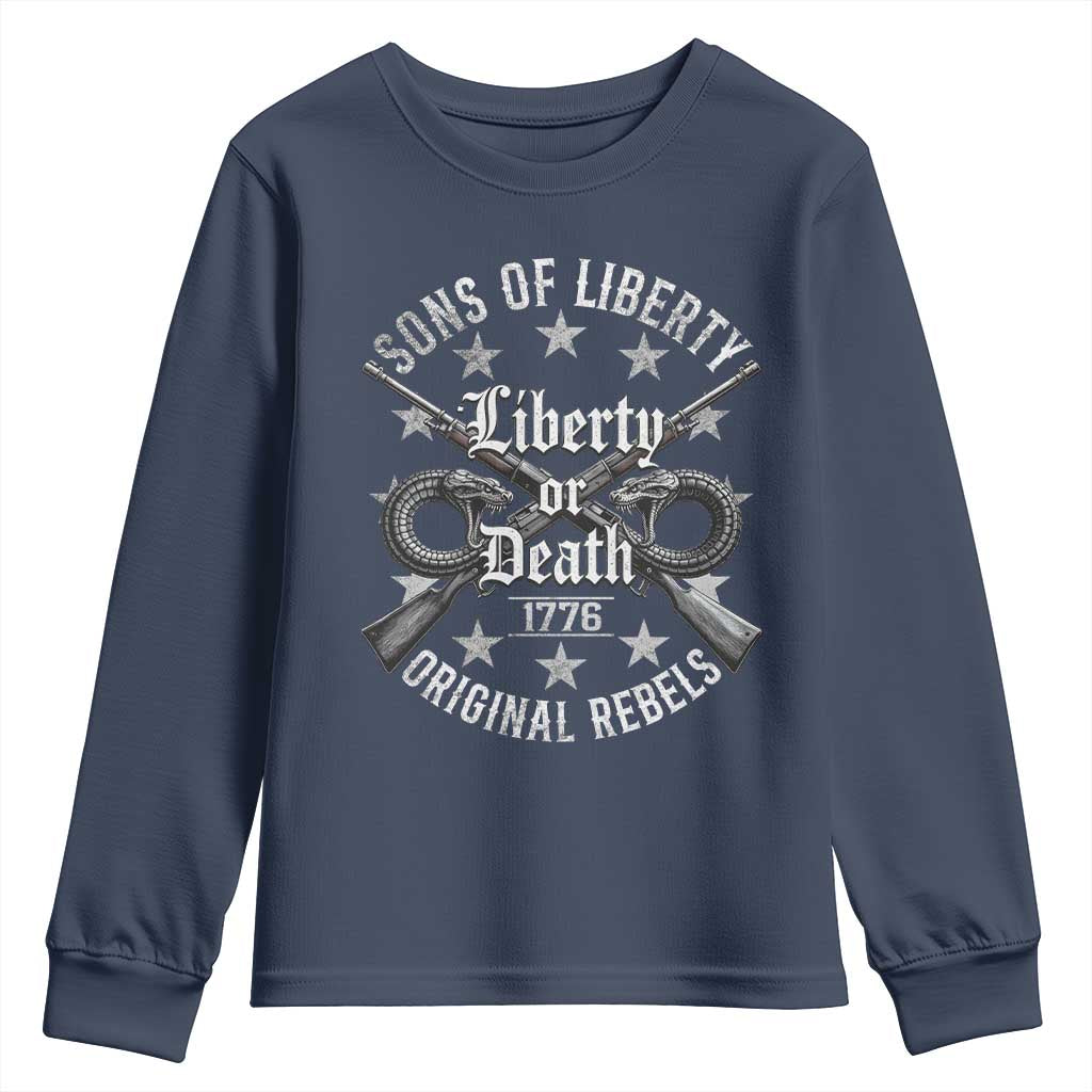 Sons Of Liberty 1776 Original Rebels Liberty Or Death Youth Sweatshirt Patriotic US History - Wonder Print Shop